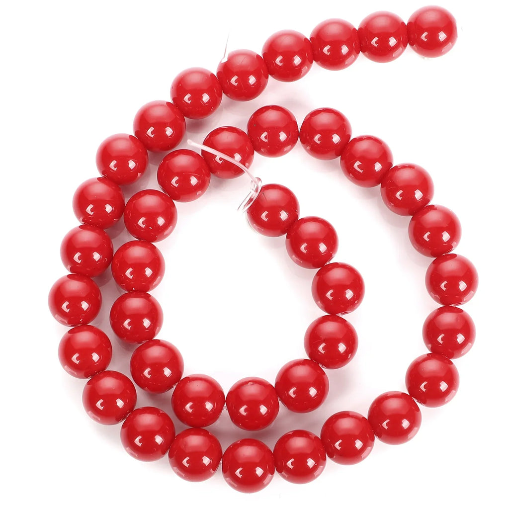 Red Coral Stone Beads 6mm 8mm 10mm Round Loose Spacer Beads for Jewelry Making DIY Necklaces Bracelets Charms