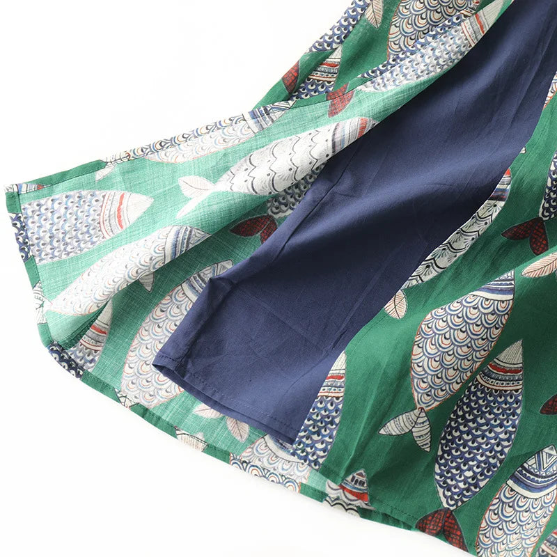 Elegant Green Chinese Style Qipao Dress For Summer Women