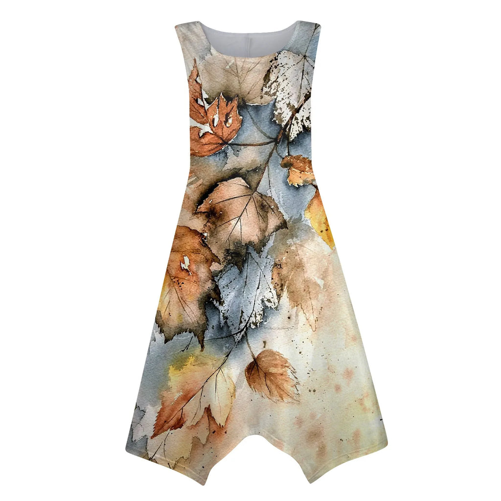 Y2K Style Sleeveless Midi Dress With Irregular Hem Design