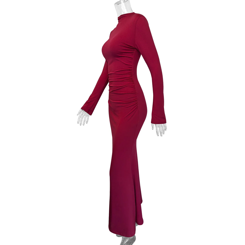 Chic Women's Long Sleeve Slim Fit Dress for Autumn Winter