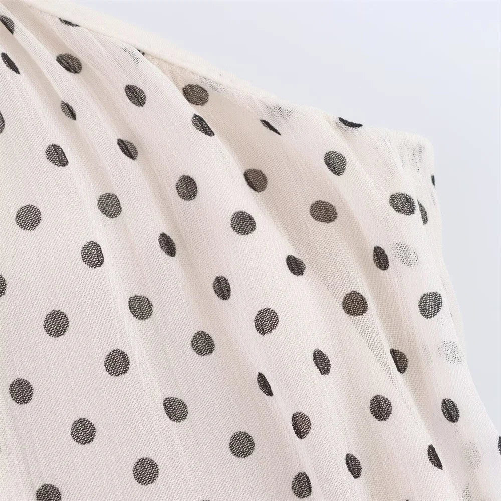 Polka Dot Halter Neck Dress For Women Summer Fashion