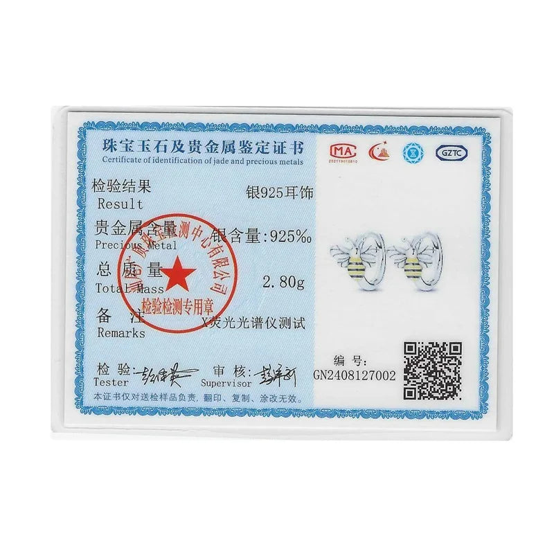 Colorful Butterfly Bee Ladybug Rainbow Flower Earrings in 925 Sterling Silver for Women Fashion Jewelry Gifts