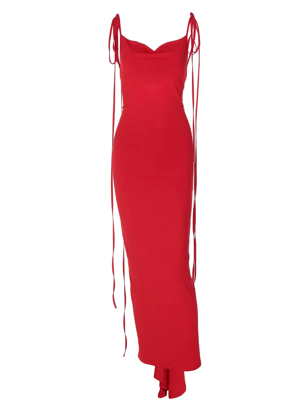 Backless Maxi Dress With Lace Up Spaghetti Straps Evening