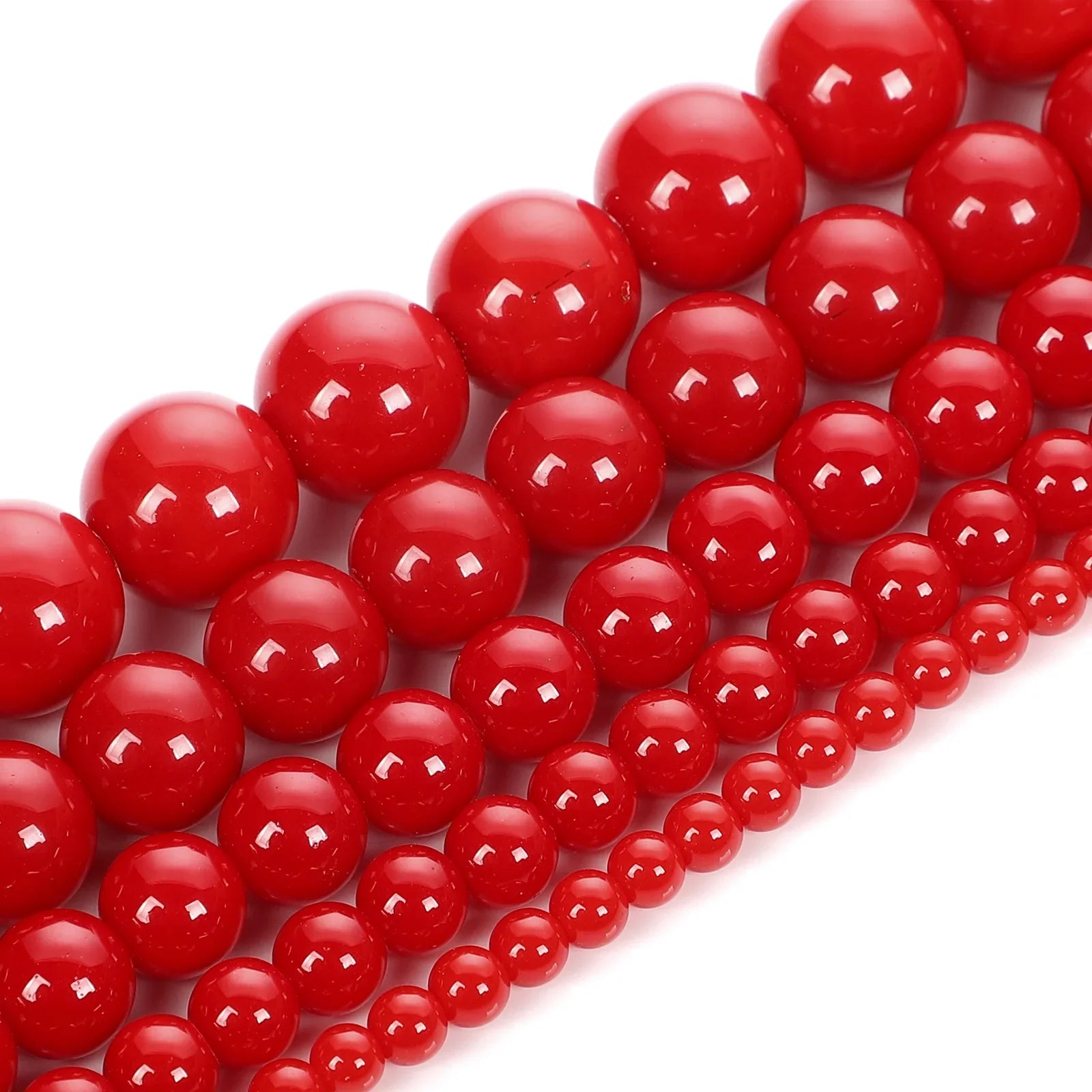 Red Coral Stone Beads 6mm 8mm 10mm Round Loose Spacer Beads for Jewelry Making DIY Necklaces Bracelets Charms