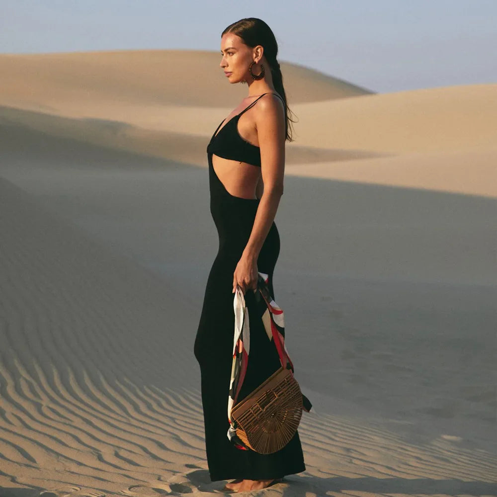 Elegant Sleeveless Backless Spaghetti Strap Party Dress