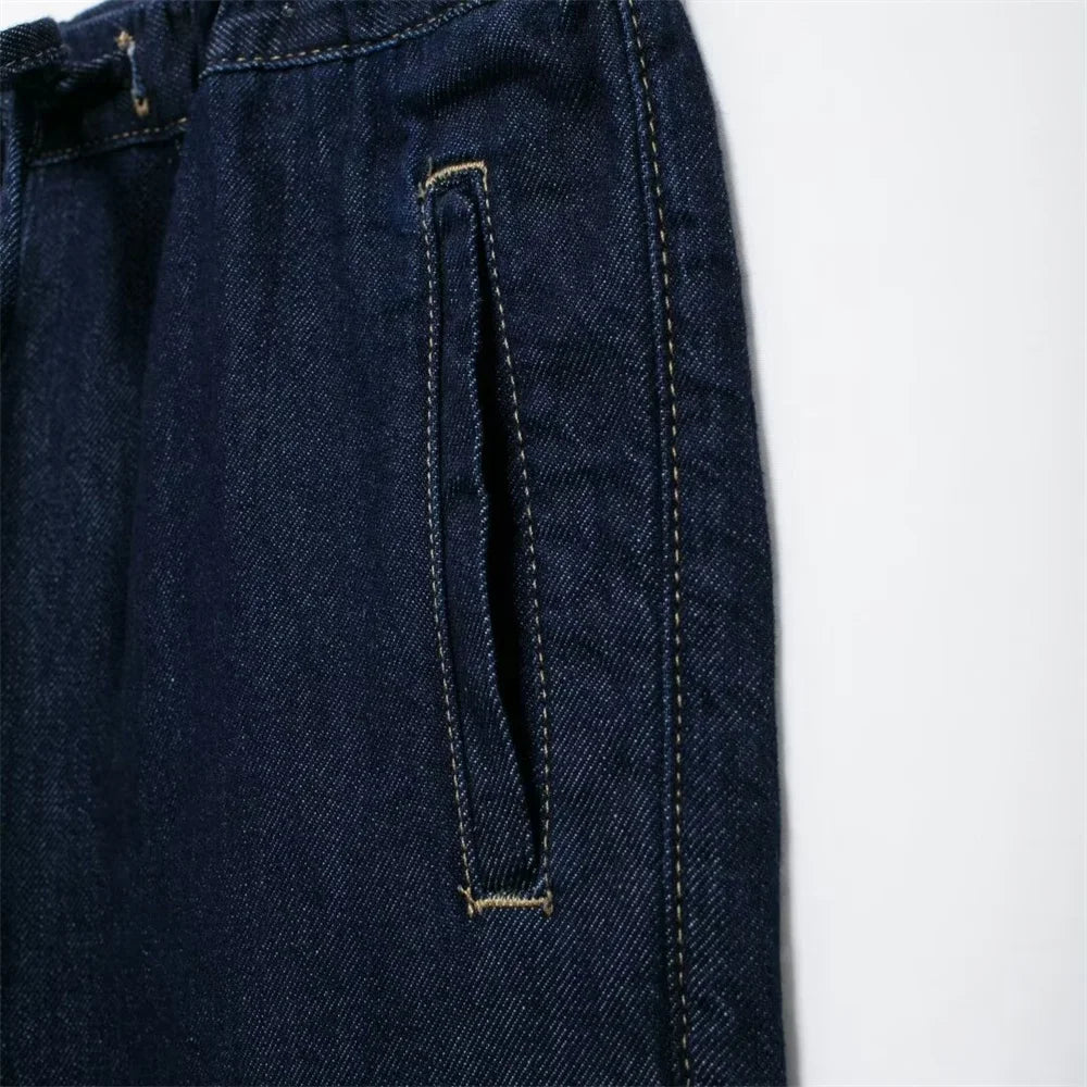 Autumn Casual Loose Cotton Denim Shirt and Pants Set for Effortless Style