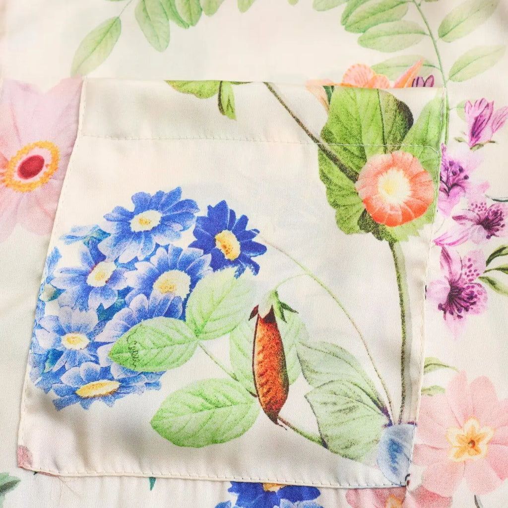 Elegant Women Floral Print Lapel Blouse Single Breasted Long Sleeve Casual Chic Top