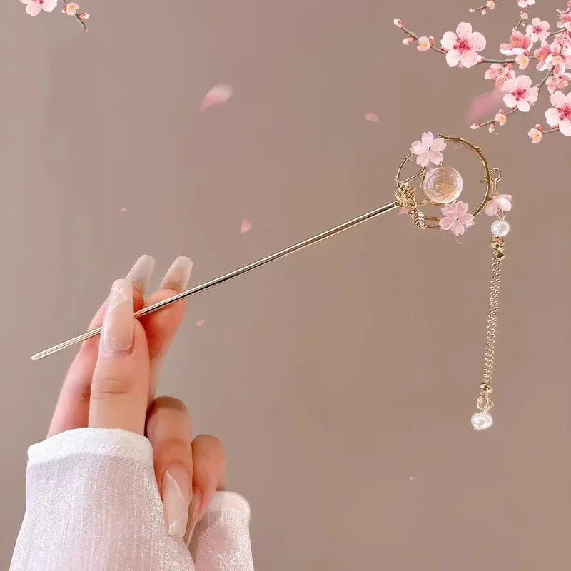 Romantic Chinese Style Hairpin Jewelry Accessory for Women and Girls Daily Wear