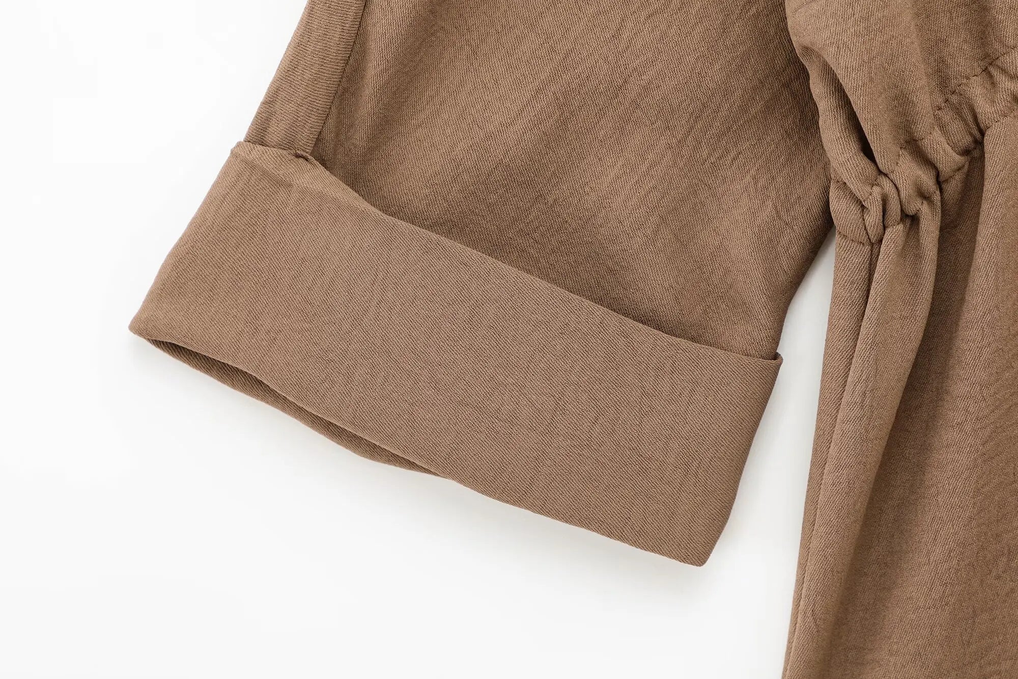 Safari Style Long Sleeve Drape Shirt and High Waist Pants Suit for Women