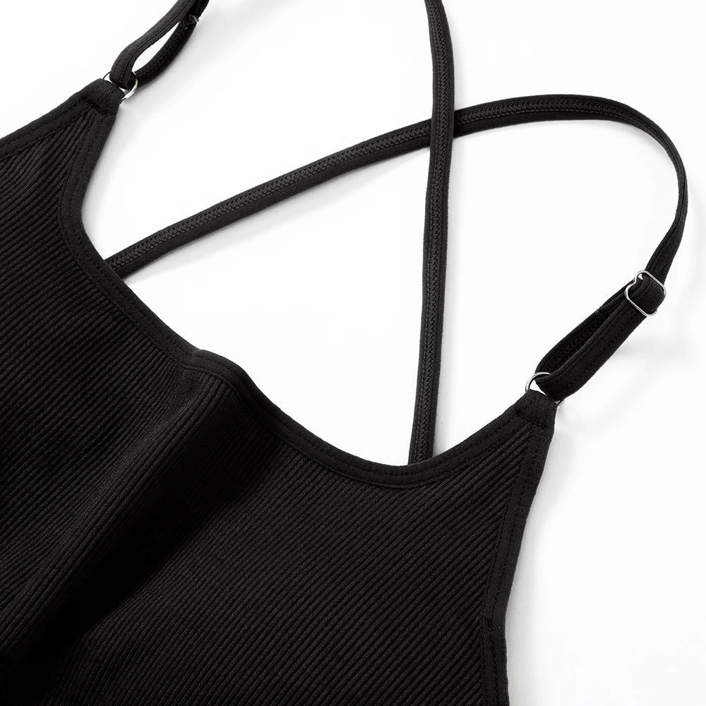 Solid Body-Shaping Sleeveless Skinny Jumpsuit Women Casual Square Collar One Piece Romper Sporty Bodysuit