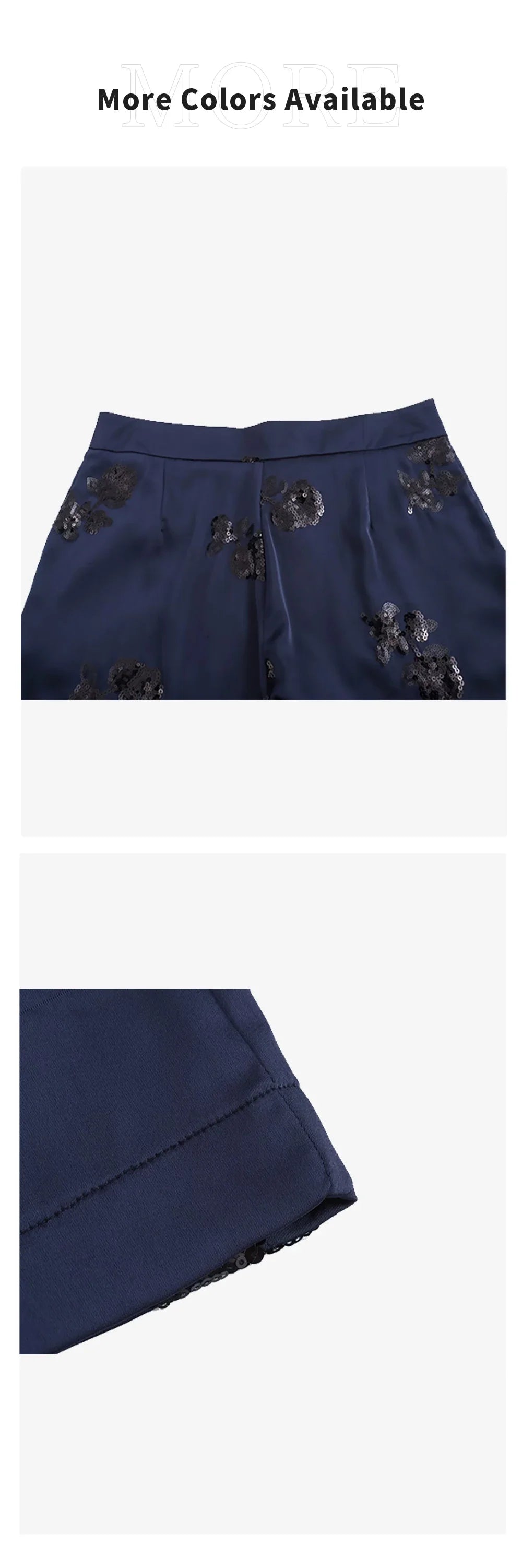 Sequin Lace Up Kimono Coat Beaded Silk Pants Set Two Piece