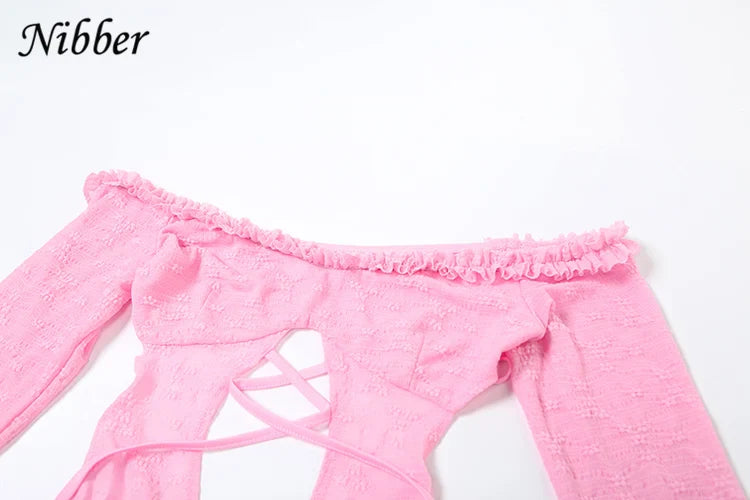 Backless Bandage Dress Hollow Neck Lace Mini Bodycon