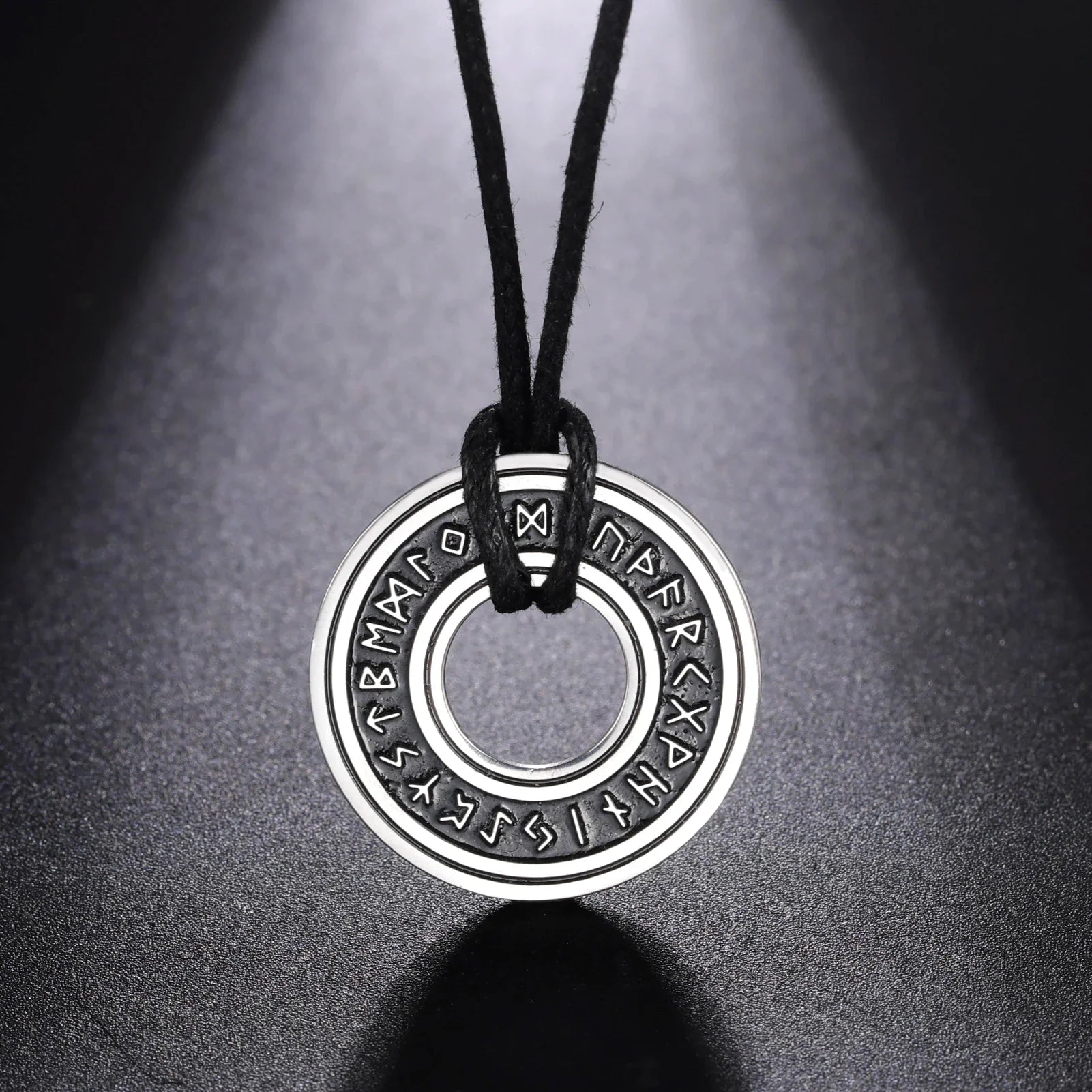 Vintage Nordic Rune Necklace for Men Stainless Steel Norse Runes Viking Jewelry Amulet Talisman