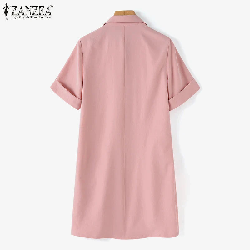 Korean Style Cargo Sundress With Pockets Knee Length