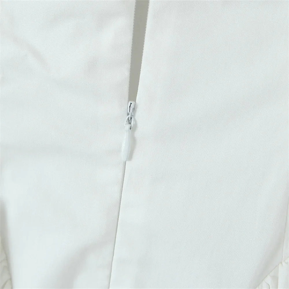 White Halter Neck Maxi Dress Sleeveless Open Back For Women