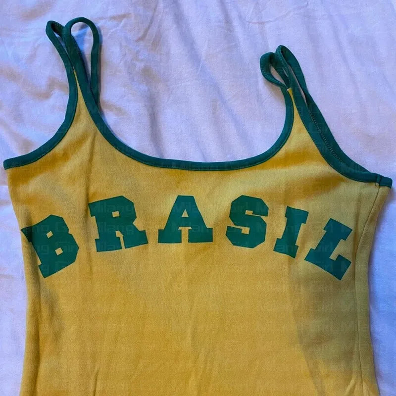 Y2K Minimalist Dress With Letter Print Short Sleeved