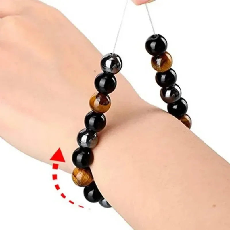 Magnetic Hematite Tiger Eye Obsidian Bracelet for Men and Women with Triple Protection and Health Benefits