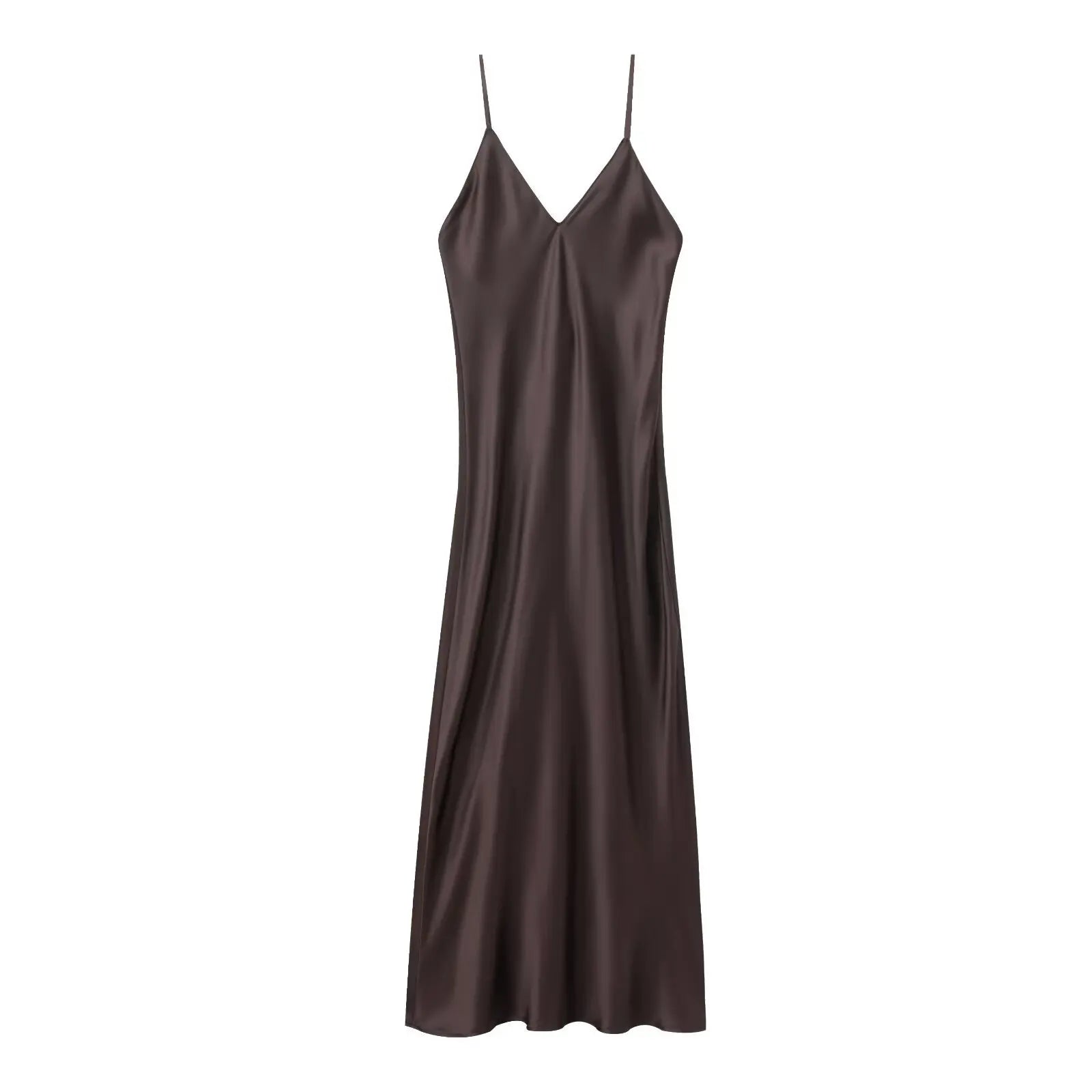 Satin Cowl Neck Maxi Dress With Spaghetti Straps Occasion
