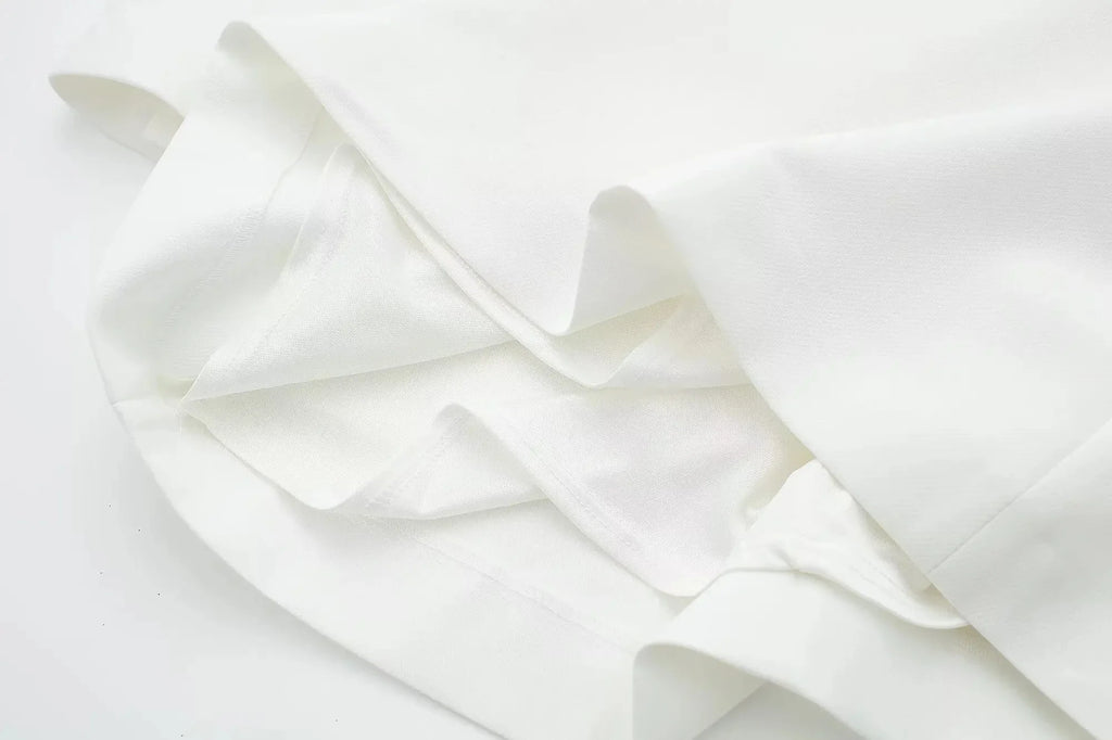 Hollow Out Mini Dress With Lapel Hidden Zipper High Waist