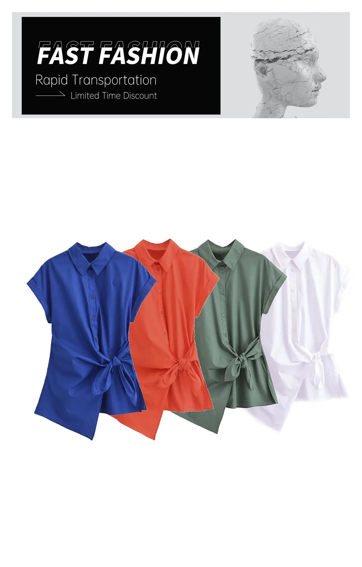 Women's Elegant Poplin Shirt Top with Versatile Waist Tie Detail Slimming Design Summer Fashion Blouse for Office and Casual Wear