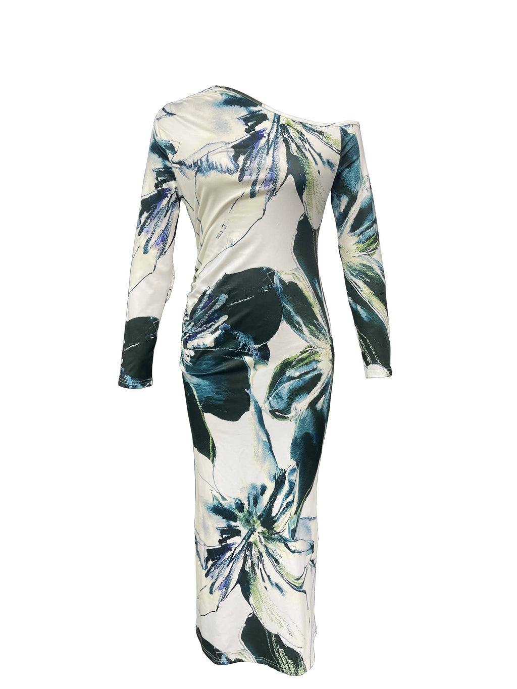 Off Shoulder Dress Slim Fit Printed For Spring Summer