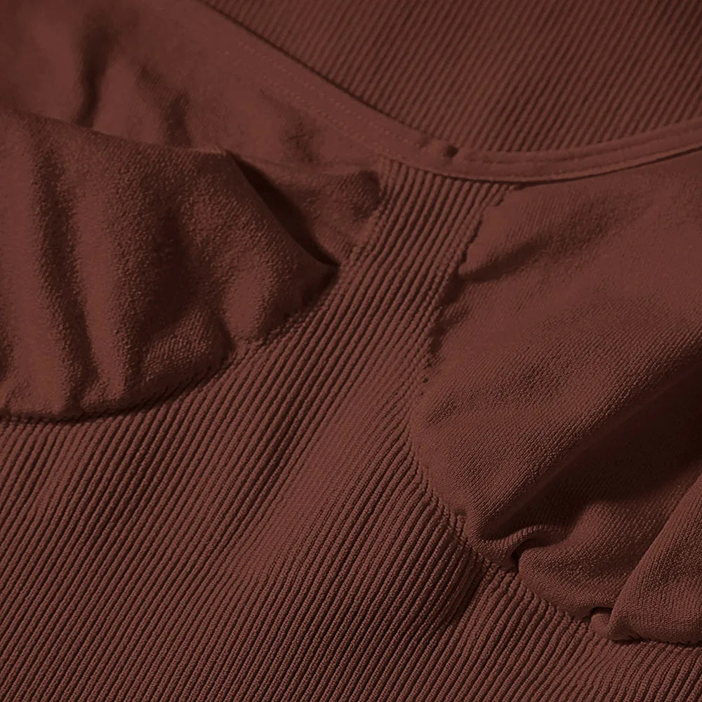 Sexy Long Sleeve Bodysuit for Women Skinny Bodycon V-Neck Push Up Romper Streetwear Jumpsuit