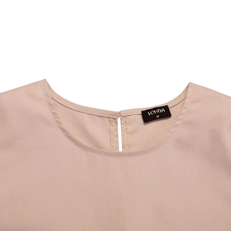 Summer Women Sundress Mini Pleated Puff Sleeve Dress