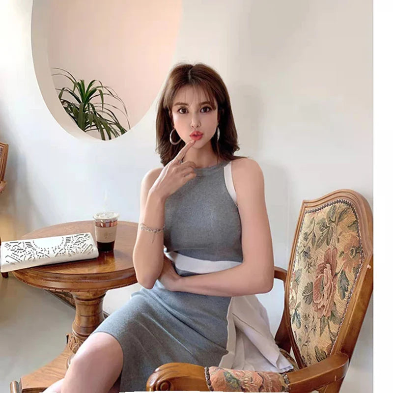 Womens Summer Bodycon Maxi Dress Sleeveless Bandage Knit