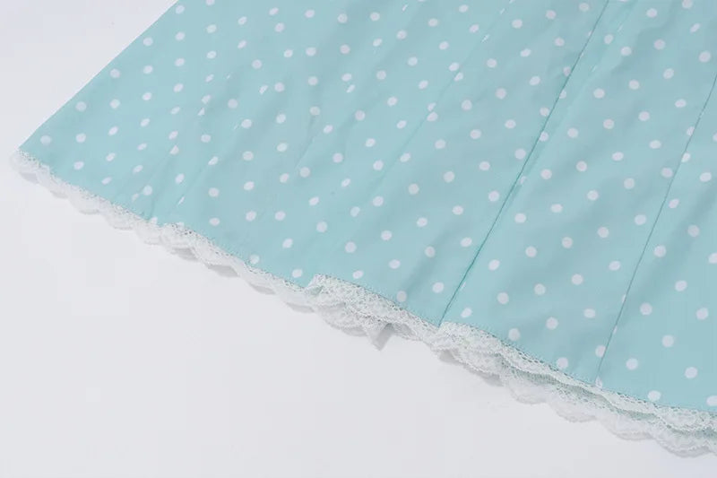 Off Shoulder Dot Print Mini Dress With Slash Neck Detail