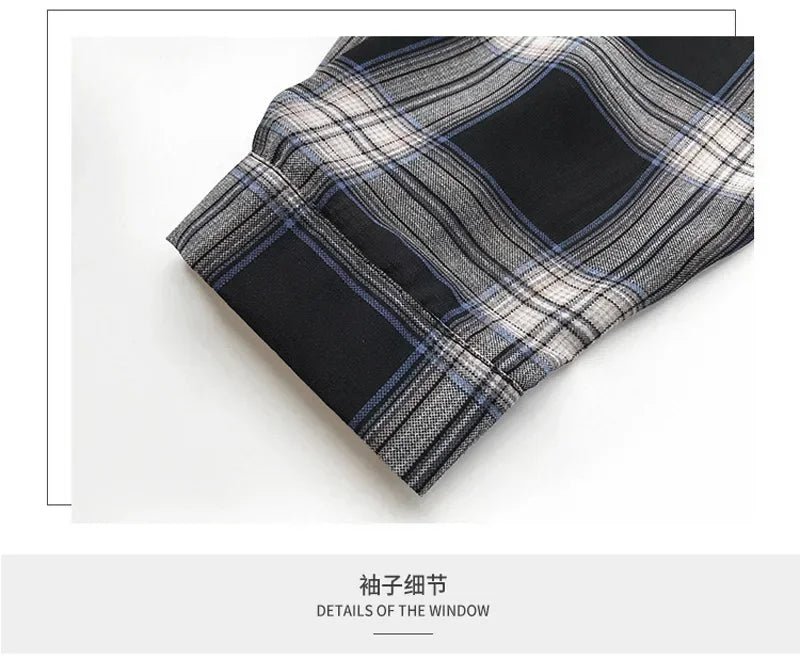 Women's Plaid Long Sleeve Shirt Vintage Button-Up Blouse Casual Lightweight Summer Top