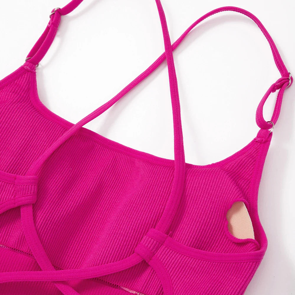 Solid Body-Shaping Sleeveless Skinny Jumpsuit Women Casual Square Collar One Piece Romper Sporty Bodysuit