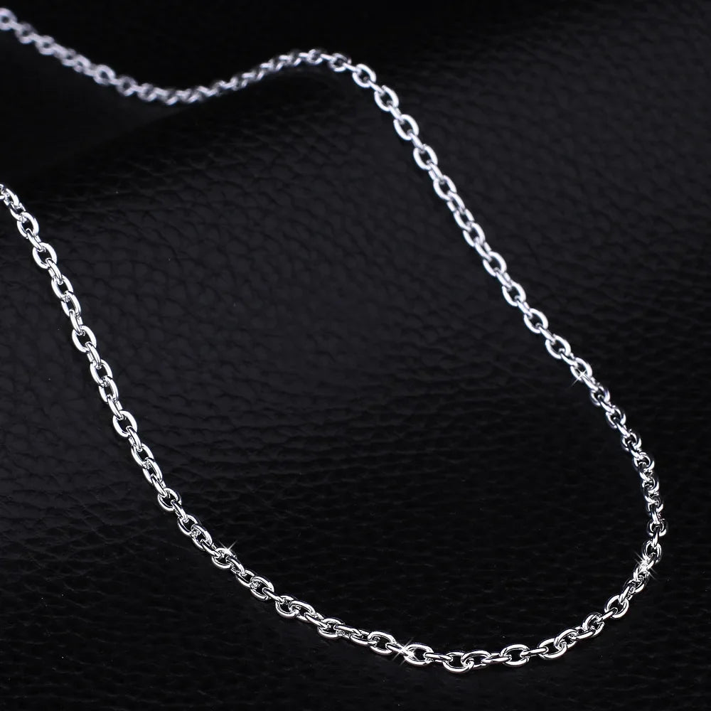 925 Sterling Silver Rolo Chain Necklace for Men and Women Adjustable Length 16 to 24 Inches DIY Jewelry