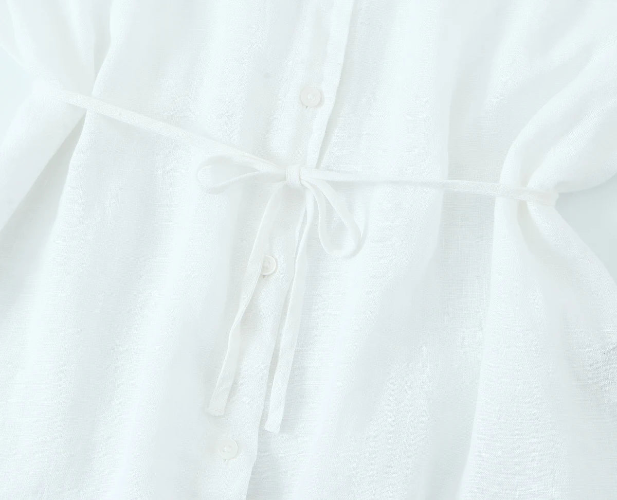 Oversized Women Blouse Summer Casual Long Sleeve Single Breasted Shirt Fashion Loose Fit Top