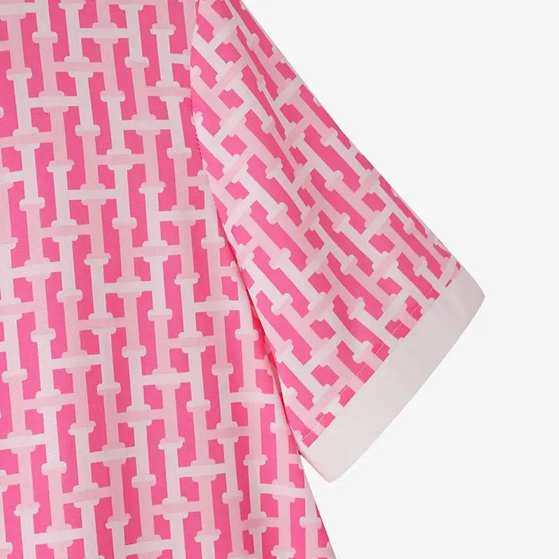 Boho Printed Sundress Knee Length Short Sleeve Dress