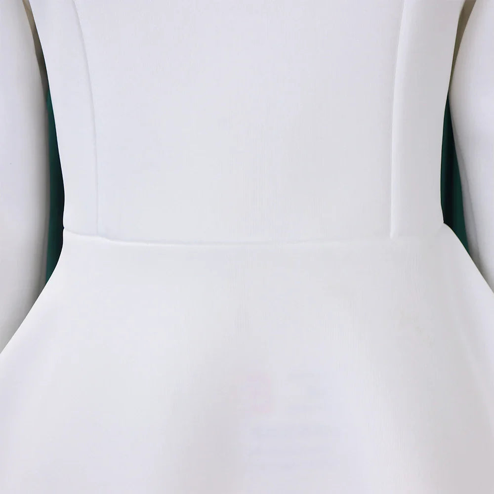 Square Neck Party Dress Women Pleated A Line Mid Calf