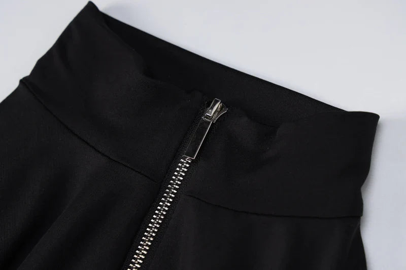 Long Sleeve Zipper Bodycon Jumpsuit Solid Color Casual Sexy Romper Club Streetwear for Autumn and Winter