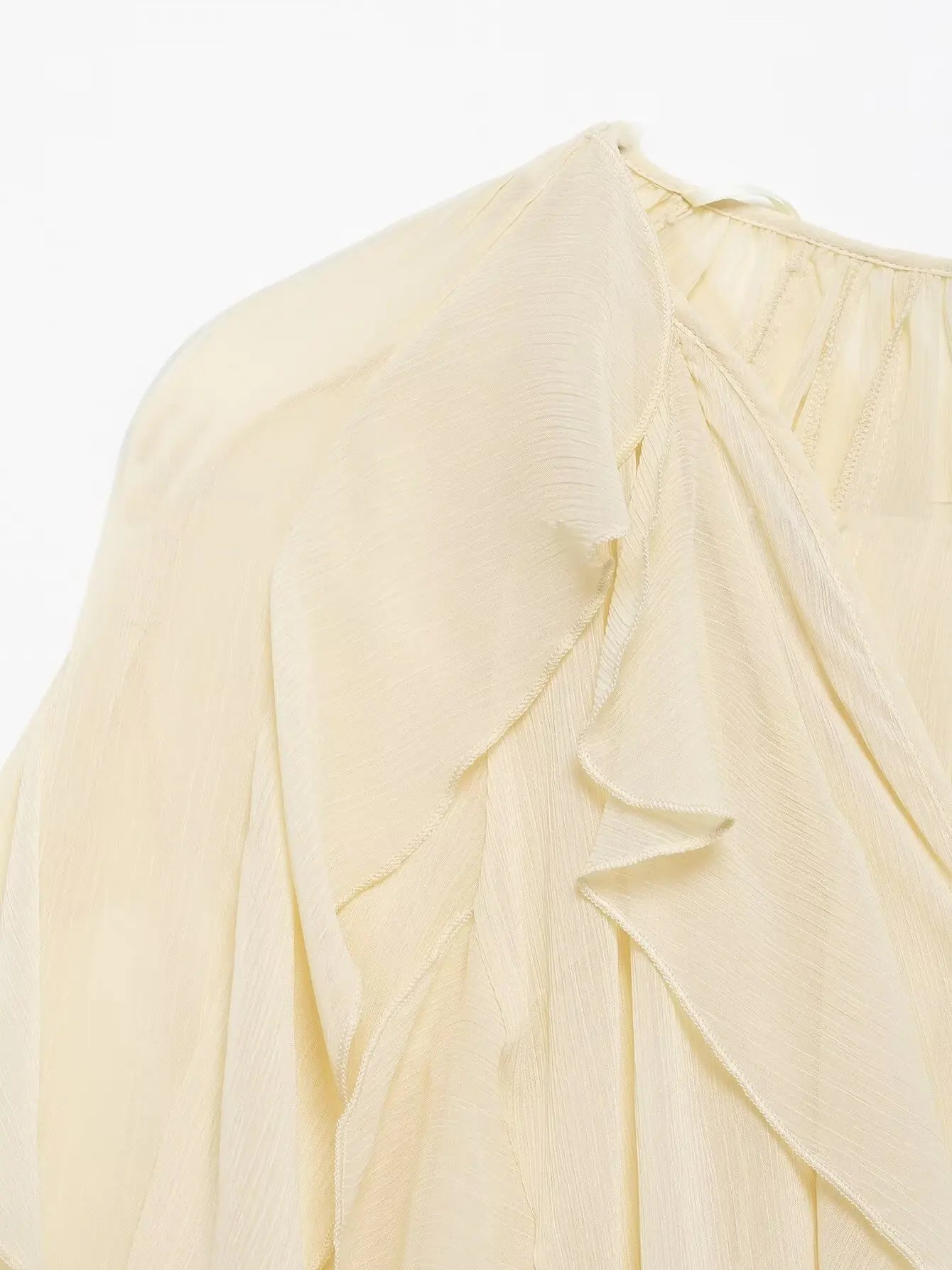 Women's Burgundy Ruffle Layer Casual Blouse Long Sleeve Loose Fit Button-Front Shirt High Street Fashion Top