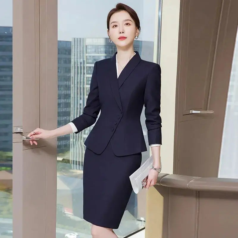 Ladies Formal Pant Suit Set with Blazer and Trousers for Professional Business Attire, Stylish Autumn Winter Women's Work Wear Outfit