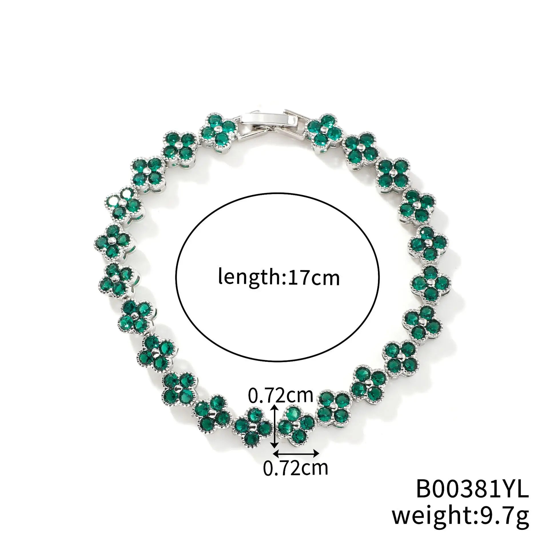 Rainbow Colorful Clover Zircon Bracelet Charming Crystal Jewelry Gift