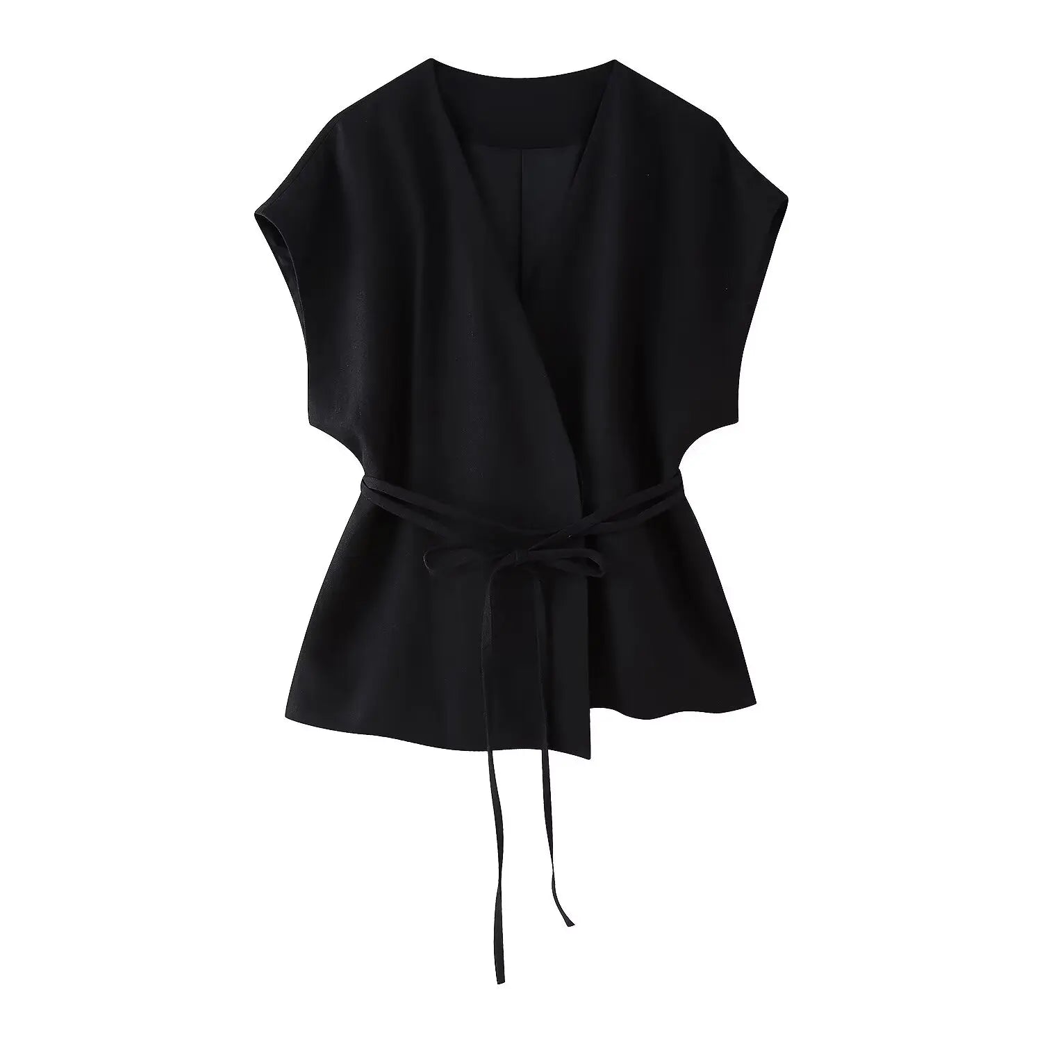 Summer Women's Casual Two-Piece Suit with Lace-Up Tank Top and Pleated Loose Trousers