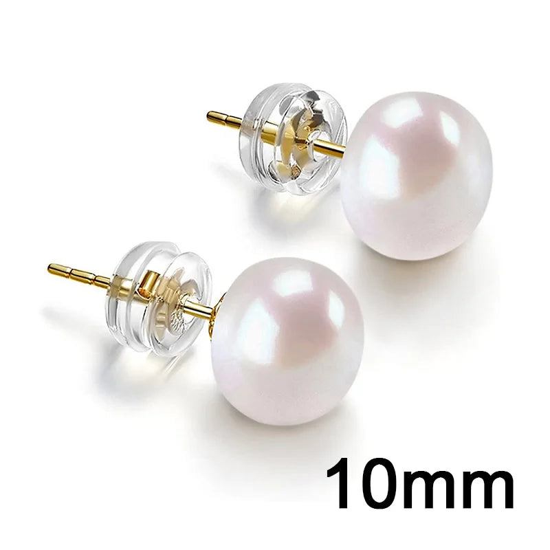Round Simulated Pearl Stud Earrings for Women Minimalist Jewelry Teen Accessories Simple Classic Design