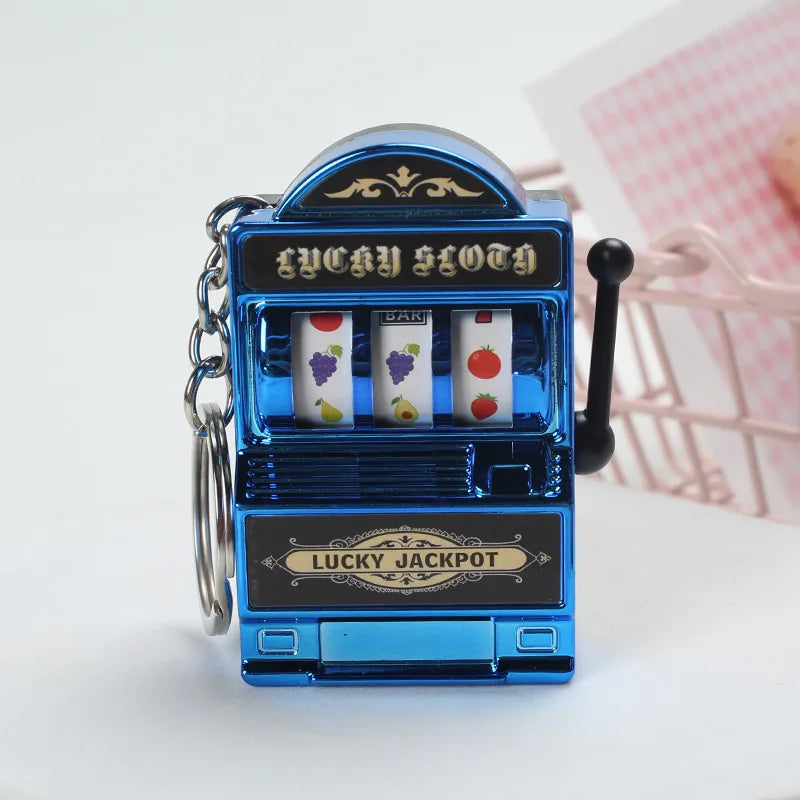 Fruit Slot Machine Keychain Lucky Charm Mini Casino Pendant Bag Charm for Kids and Adults