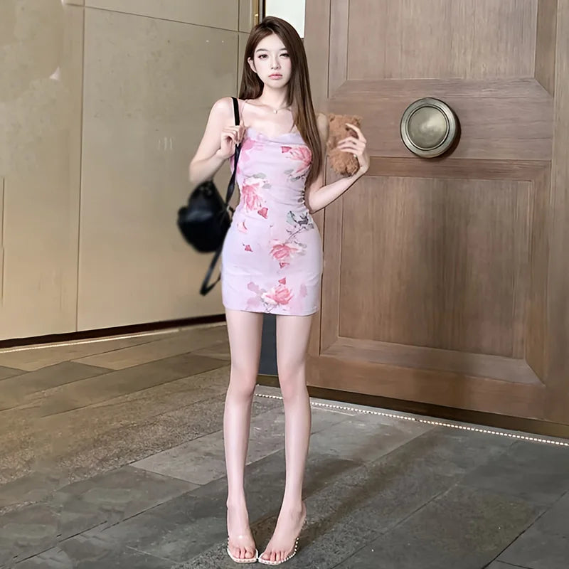 Velvet Low Cut Suspender Dress For Women Sleeveless V Neck