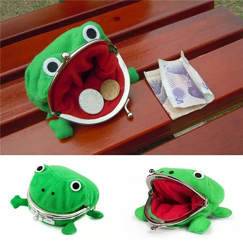 Adorable Anime Frog Wallet Coin Purse Plush Key Chain Cute Cartoon Cosplay Bag Accessory for Women