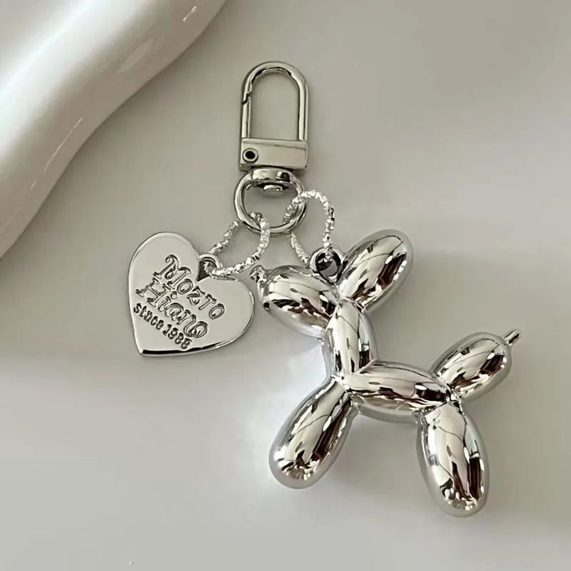 Cute Jelly Balloon Dog Keychain Pendant - Adorable Cartoon Dog Chain Keychain for Unisex Keys