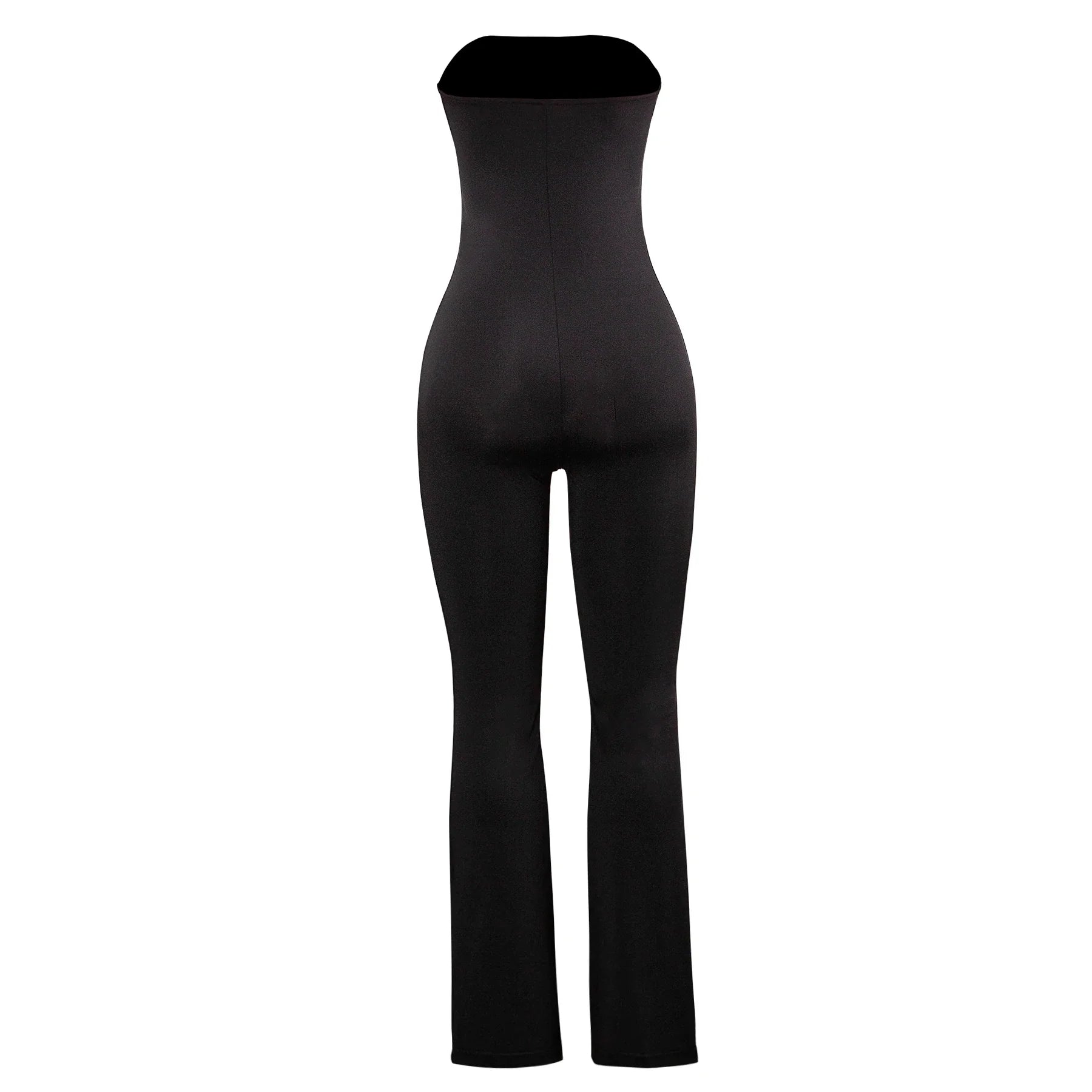 Women's Sexy Strapless Solid Color Tight Jumpsuit for Streetwear Family Gatherings Vacations and Leisure
