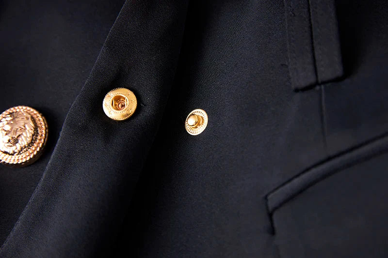 Womens Blazer Dress With Belt For Office Wear Buttons