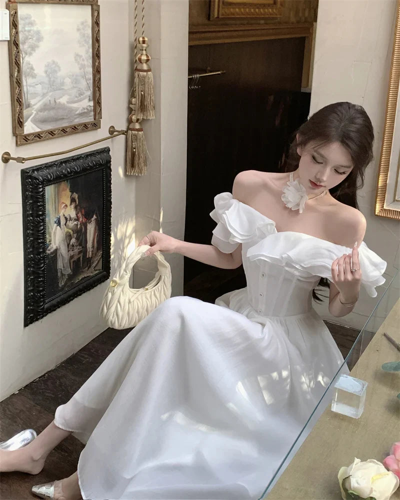 Elegant Vintage Aline Party Dress For Women Casual Prom