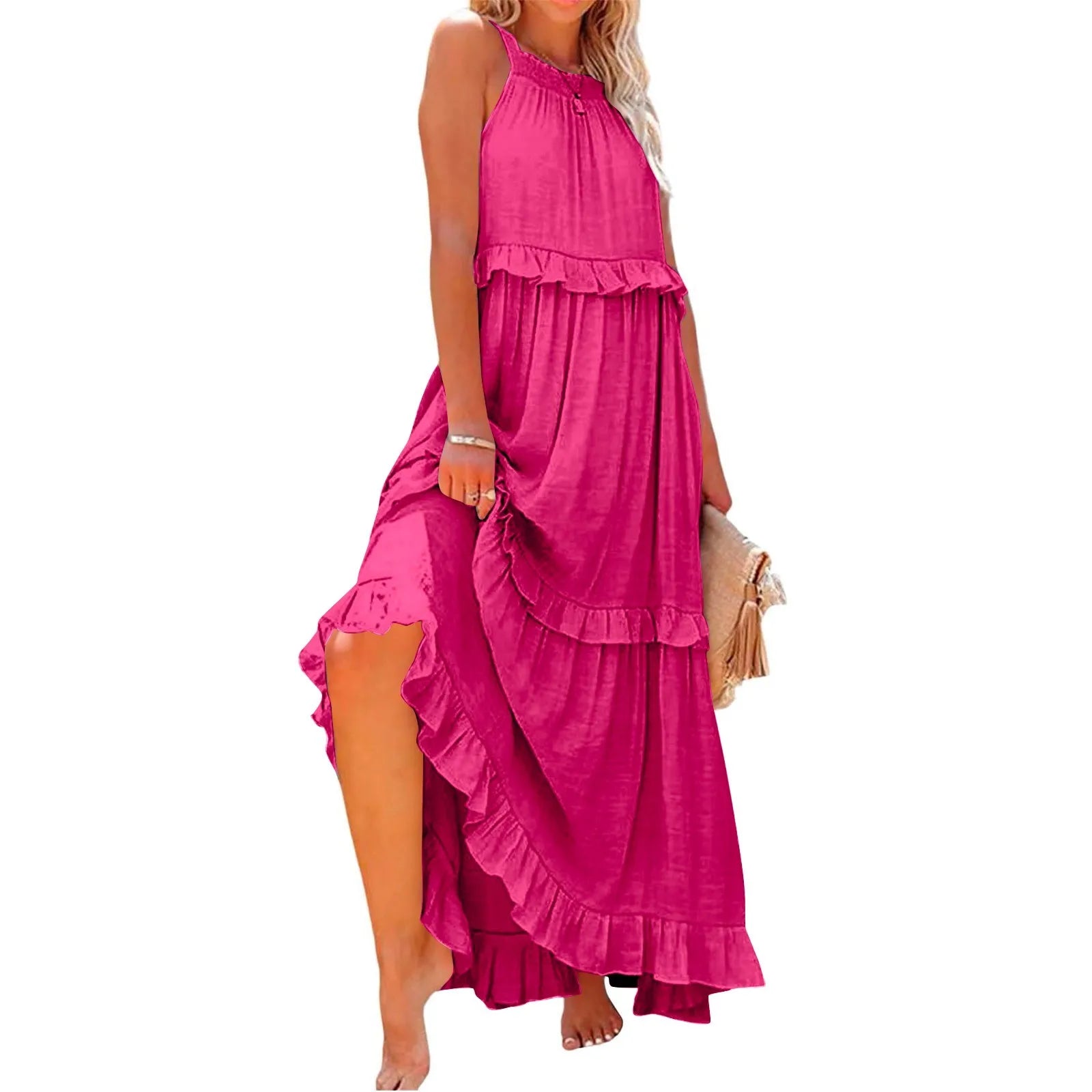 Women Summer Maxi Dress Lightweight Beach Swing Dress