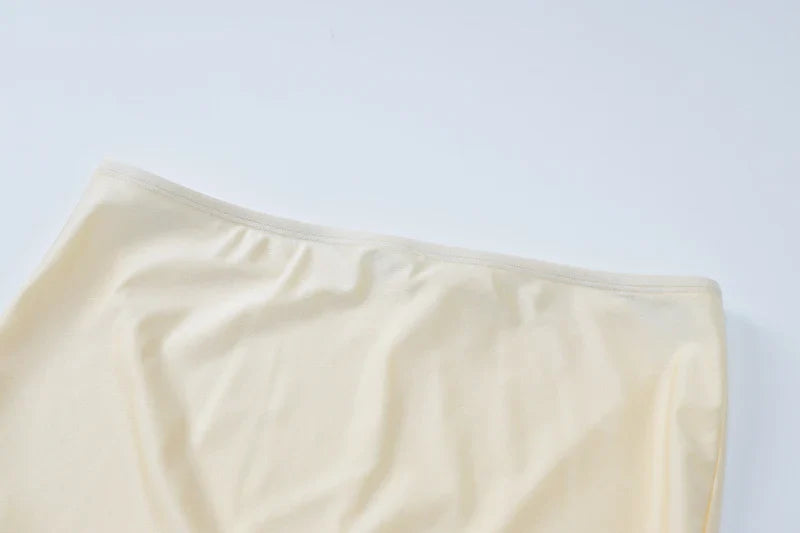 Elegant Summer Two Piece Set Women Solid One Shoulder Crop Tank Top and Maxi Skirt Dress for Birthday Party Festival